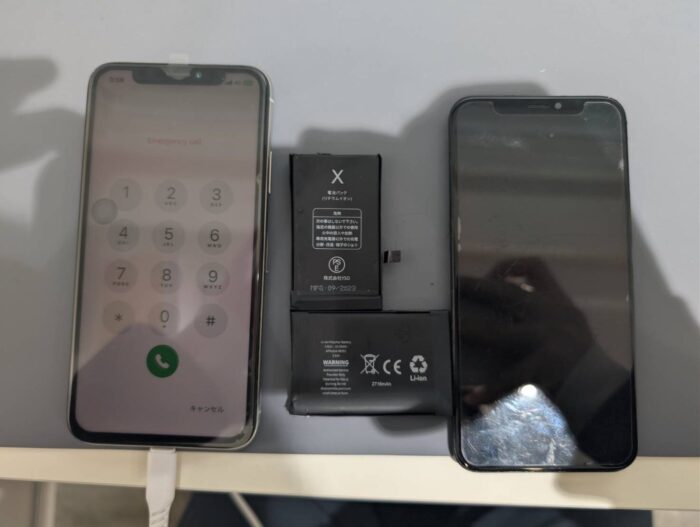 【修理事例】iPhoneX 画面・バッテリー交換修理をさせていただきました！